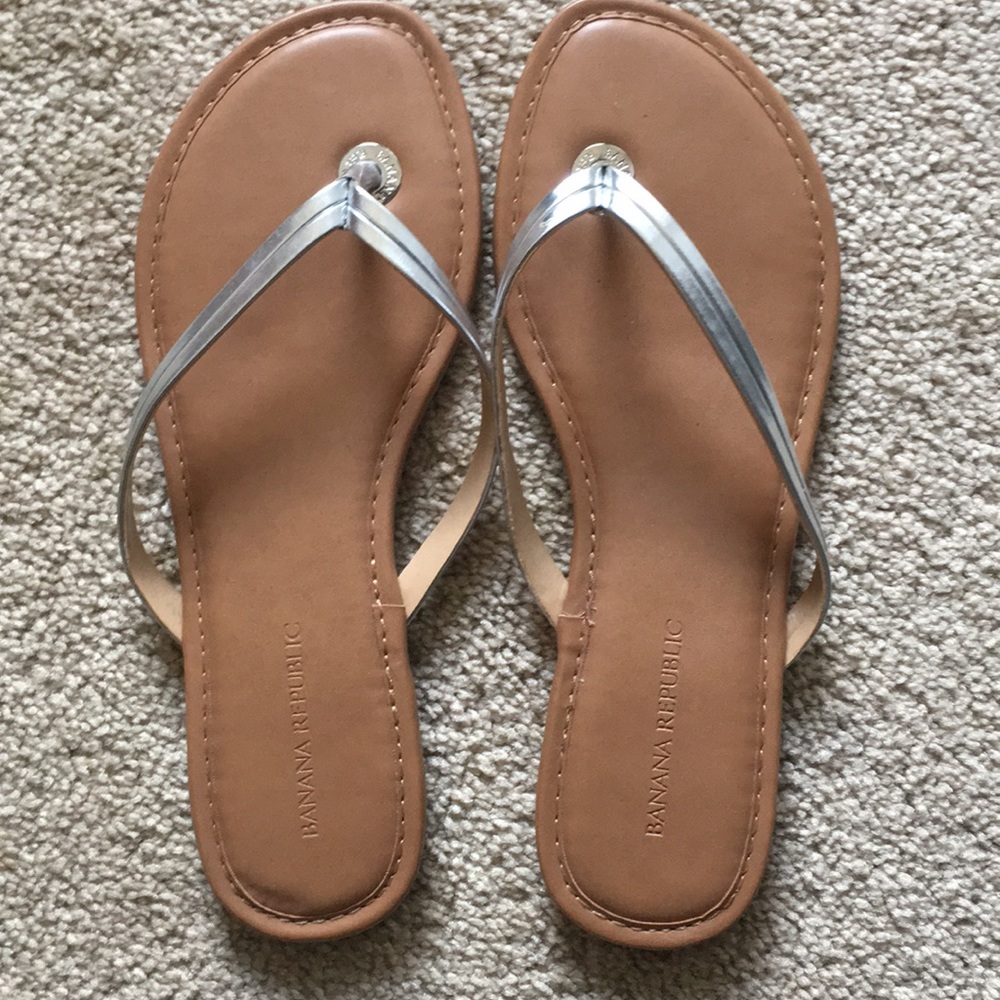 Silver flip flops